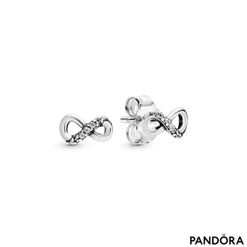 Sparkling Infinity Stud Earrings | PANDORA
