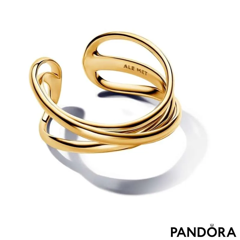Organically Shaped Triple Band Open Ring 