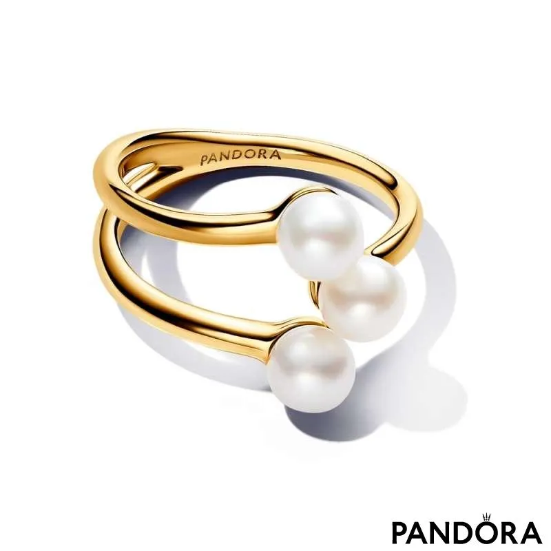 Treated Freshwater Cultured Pearl Open Ring 