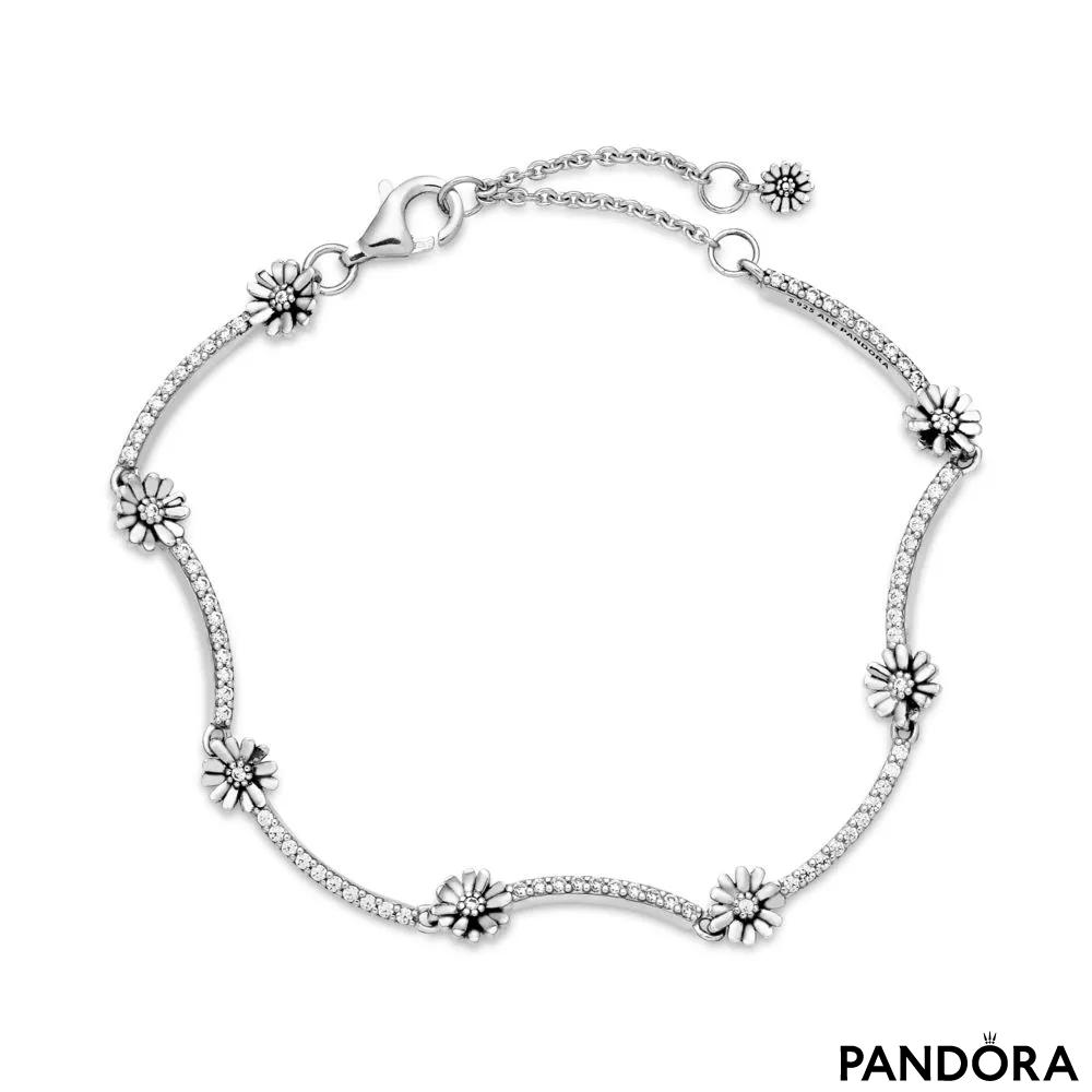 Pandora Dangling Daisy Flower Pave Charm #792098CZ