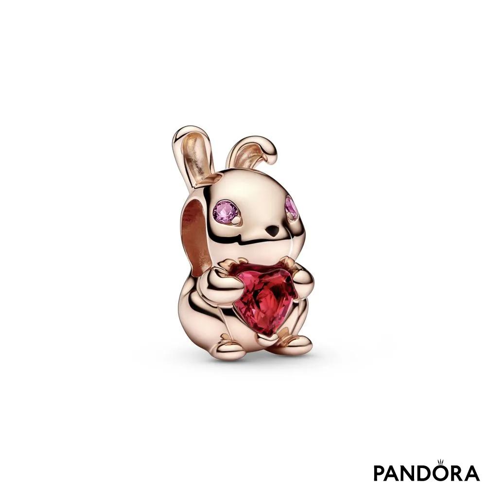 PANDORA Moments 14k Rose Gold Plated Crystal Layered Flower