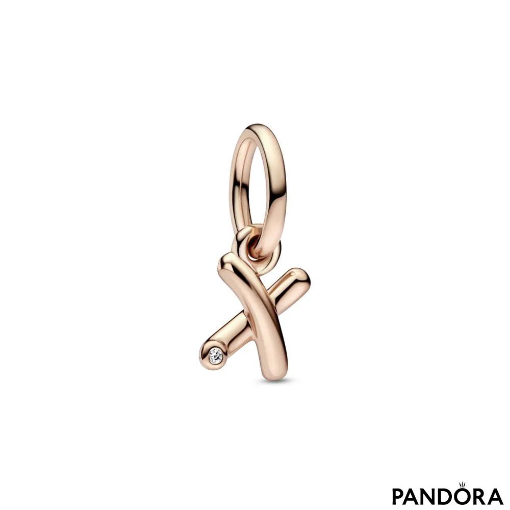 Pandora Letter E Script Alphabet Dangle Charm | Rose Gold-Plated