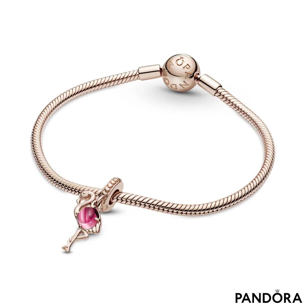 Pandora Bracelet 7 charms 2 spacers Sweet 16 Dangle Charm Ruby