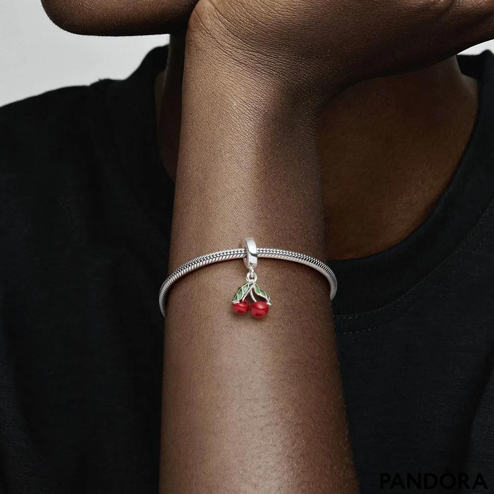 Pandora Bracelet 7 charms 2 spacers Sweet 16 Dangle Charm Ruby
