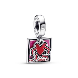 Dvojni viseči obesek s hodečimi srčki Keith Haring™ x Pandora