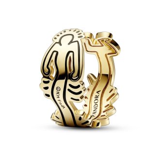 Odprti prstan Keith Haring™ x Pandora z mahajočimi figuricami ​